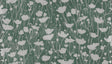 Shimmering Poppies Green & Silver Wallpaper by Ronald Redding