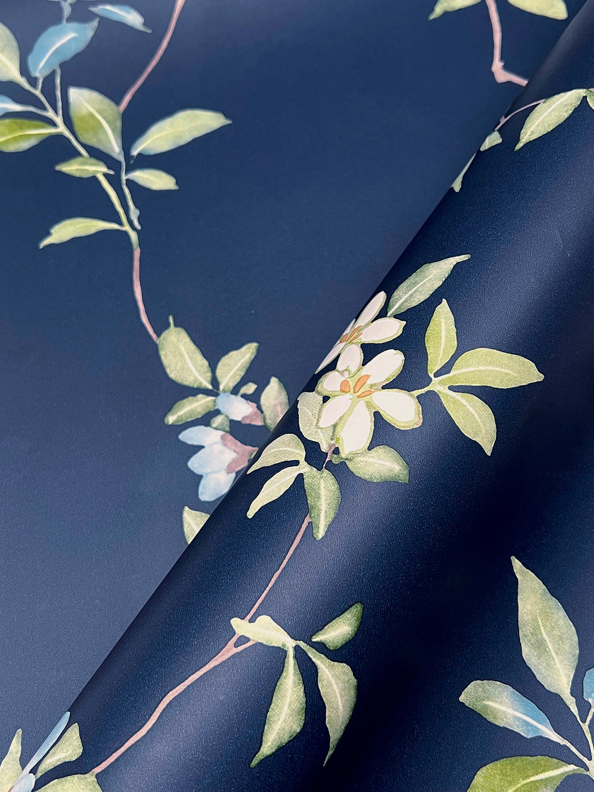 April Blossom Navy by Ronald Redding Floral Wallpaper – York Designer Series ZA8071