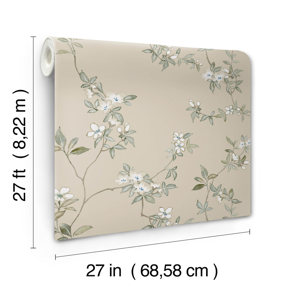 April Blossom Taupe by Ronald Redding Floral Wallpaper – York Designer Series ZA8075