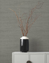 Amyra Silk Charcoal by Ronald Redding Textured Vinyl Wallpaper – York Designer Series ZA8097N