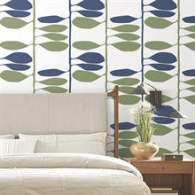 Sculpted Vines Alpine & Ultramarine by York Wallcoverings Botanical Wallpaper – York Wallcoverings ZM2801