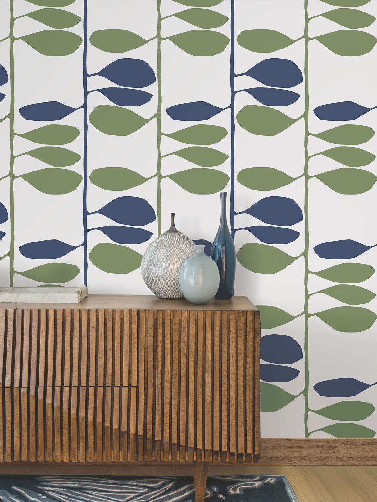 Sculpted Vines Alpine & Ultramarine by York Wallcoverings Botanical Wallpaper – York Wallcoverings ZM2801