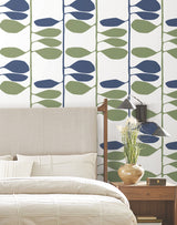 Sculpted Vines Alpine & Ultramarine by York Wallcoverings Botanical Wallpaper – York Wallcoverings ZM2801