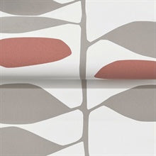 Sculpted Vines Vermillion & Graphite by York Wallcoverings Modern Botanical Wallpaper – York Wallcoverings ZM2802