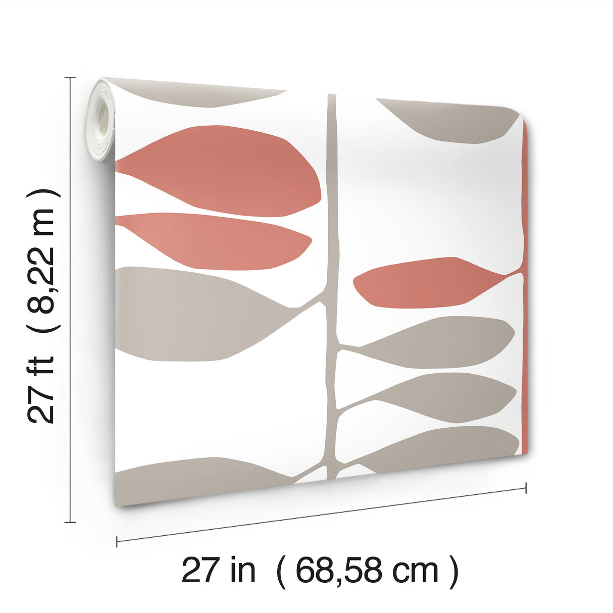 Sculpted Vines Vermillion & Graphite by York Wallcoverings Modern Botanical Wallpaper – York Wallcoverings ZM2802