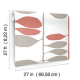 Sculpted Vines Vermillion & Graphite by York Wallcoverings Modern Botanical Wallpaper – York Wallcoverings ZM2802