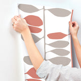 Sculpted Vines Vermillion & Graphite by York Wallcoverings Modern Botanical Wallpaper – York Wallcoverings ZM2802