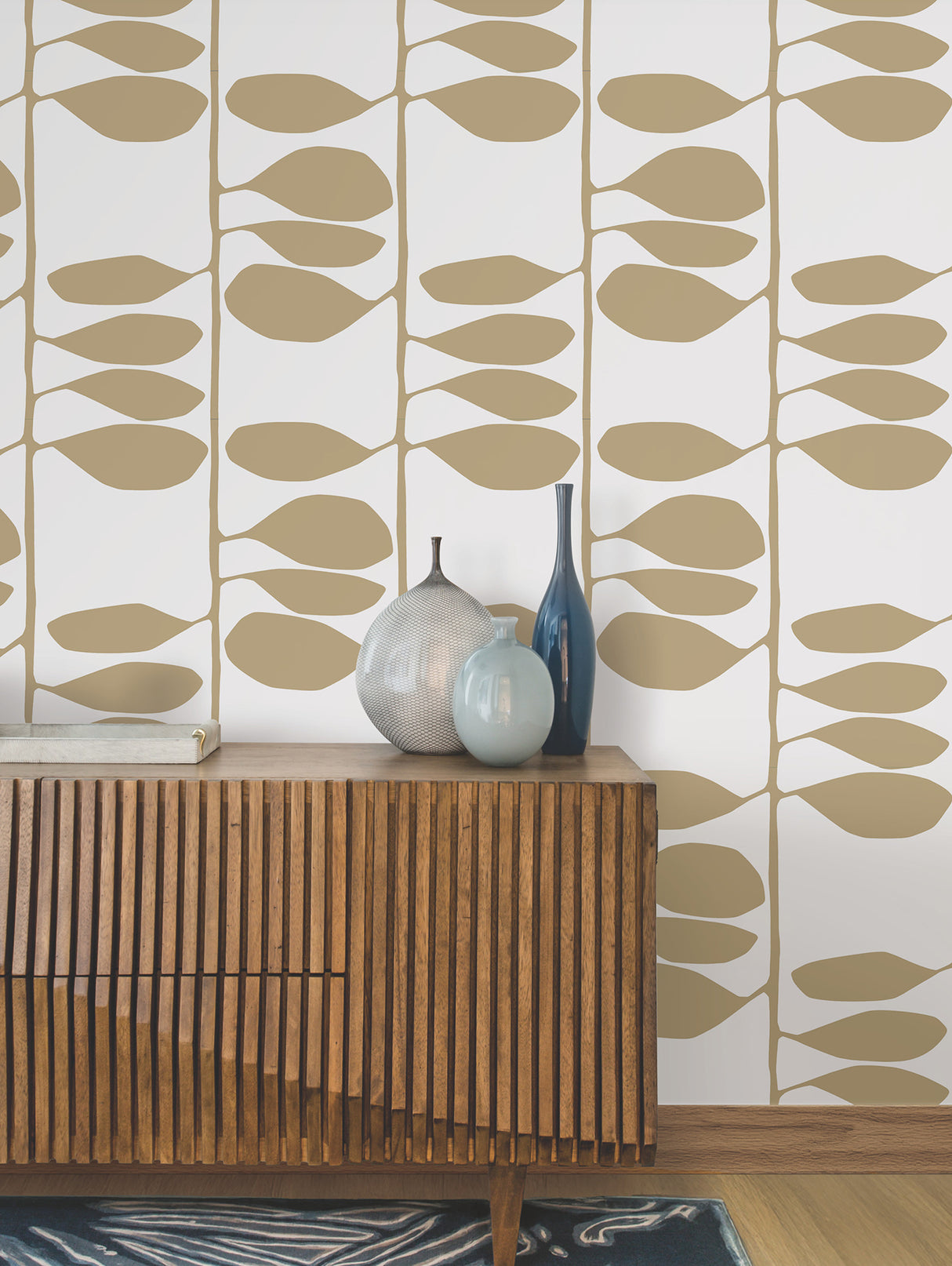 Sculpted Vines Gold by York Wallcoverings Modern Metallic Botanical Wallpaper – York Wallcoverings ZM2803
