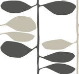 Sculpted Vines Carbon & Linen Wallpaper by York Wallcoverings pattern detail