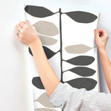 Sculpted Vines Carbon & Linen by York Wallcoverings Botanical Non Woven Wallpaper- York Wallcoverings ZM2804