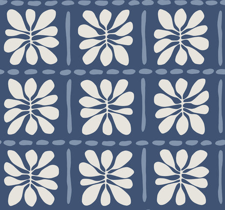Mimosa Fleur Ultramarine Wallpaper – York Wallcoverings ZM2807