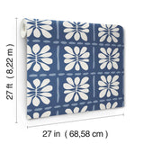 Mimosa Fleur Ultramarine by York Wallcoverings Wallpaper – York Wallcoverings ZM2807