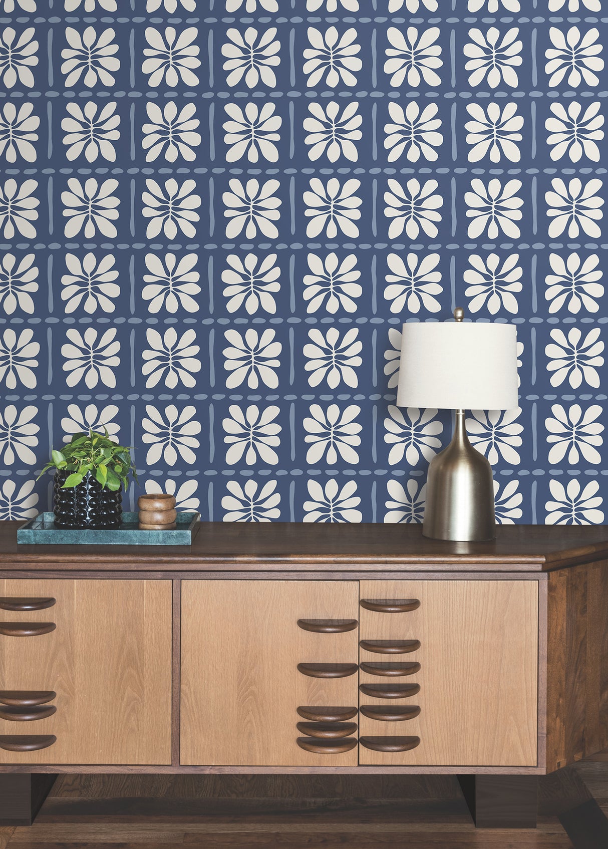 Mimosa Fleur Ultramarine by York Wallcoverings Wallpaper – York Wallcoverings ZM2807