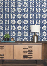 Mimosa Fleur Ultramarine by York Wallcoverings Wallpaper – York Wallcoverings ZM2807