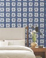 Mimosa Fleur Ultramarine by York Wallcoverings Wallpaper – York Wallcoverings ZM2807