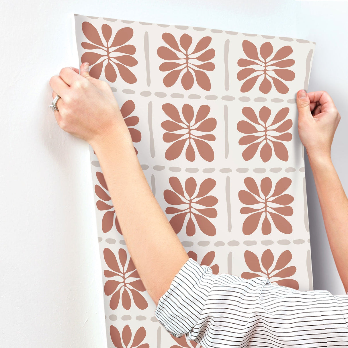 Mimosa Fleur Terracotta by York Wallcoverings Non Woven Wallpaper – York Wallcoverings ZM2809