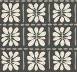 Mimosa Fleur Carbon Black wallpaper by York Wallcoverings, SKU ZM2810, floral block pattern