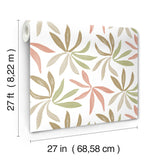 Little Garden Leaf & Coral by York Wallcoverings Artisan Studio Tropical Bohemian Deconstructed Palm Leaf Non Woven Unpasted Wallpaper - ZM2812