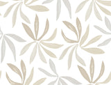 York Wallcoverings Little Garden Neutral & Pearl Wallpaper ZM2815 swatch showing palm leaf pattern