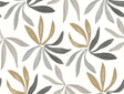 York Wallcoverings Little Garden wallpaper in Graphite & Gold with painterly palm leaves, 27 in x 27 ft roll.