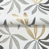 Little Garden Graphite & Gold by York Wallcoverings Tropical Wallpaper – York Wallcoverings ZM2816