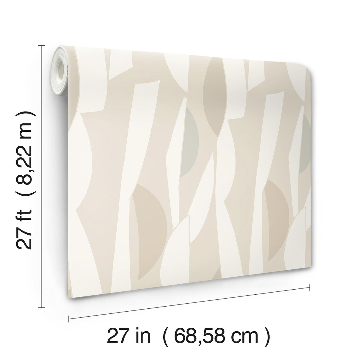 Balance Nude by York Wallcoverings Artisan Studio Transitional Abstract Geometric Beige Non Woven Washable Strippable Wallpaper - ZM2822