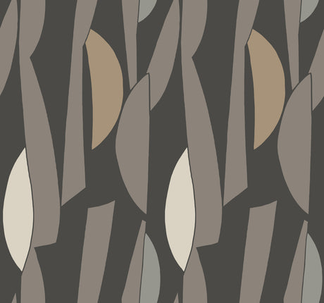 Balance Carbon and Graphite Geometric Metallic Wallpaper by York Wallcoverings - ZM2826
