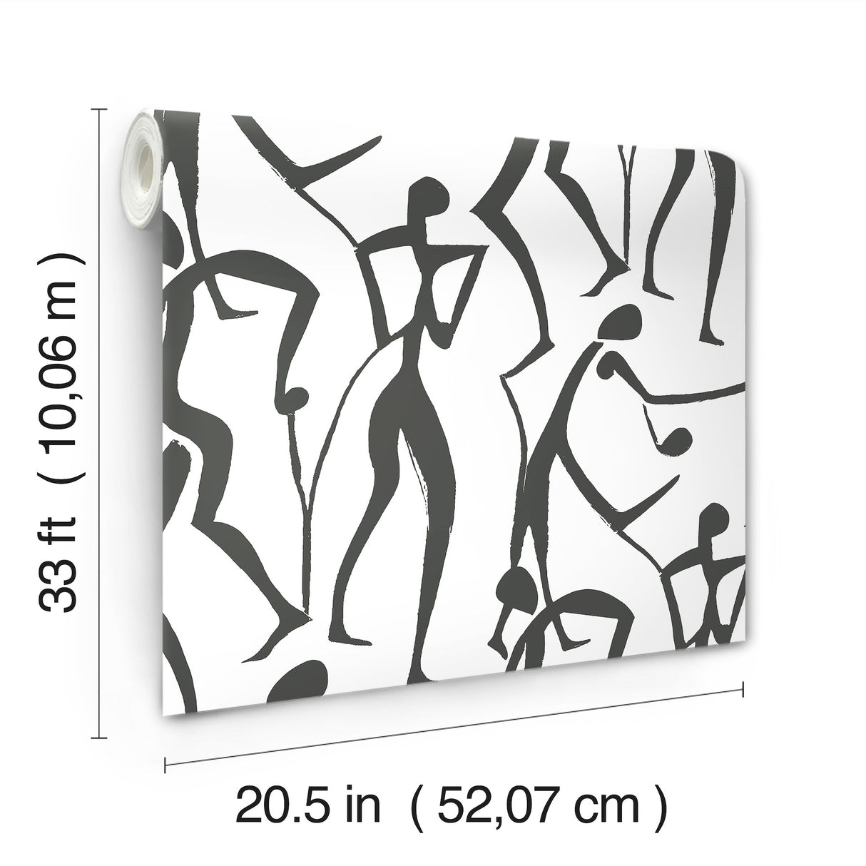 Joyful Dancers Carbon Black by York Wallcoverings Wallpaper – York Wallcoverings ZM2831