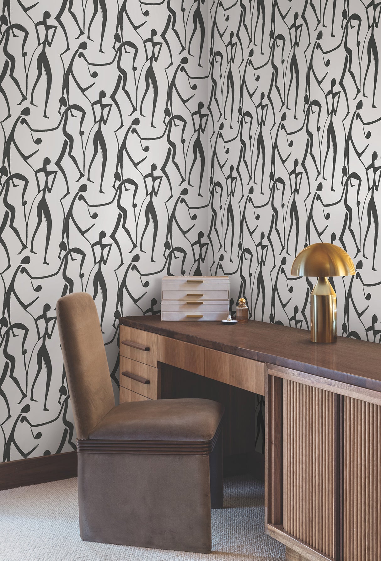 Joyful Dancers Carbon Black by York Wallcoverings Wallpaper – York Wallcoverings ZM2831