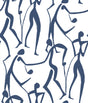 Joyful Dancers Ultramarine abstract figure wallpaper by York Wallcoverings