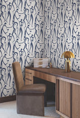 Joyful Dancers Ultramarine by York Wallcoverings Modern Wallpaper – York Wallcoverings ZM2832