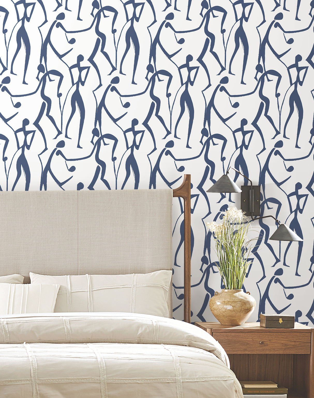 Joyful Dancers Ultramarine by York Wallcoverings Modern Wallpaper – York Wallcoverings ZM2832