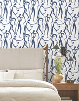 Joyful Dancers Ultramarine by York Wallcoverings Modern Wallpaper – York Wallcoverings ZM2832