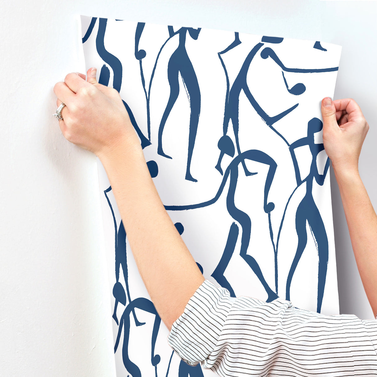 Joyful Dancers Ultramarine by York Wallcoverings Modern Wallpaper – York Wallcoverings ZM2832