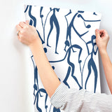 Joyful Dancers Ultramarine by York Wallcoverings Modern Wallpaper – York Wallcoverings ZM2832