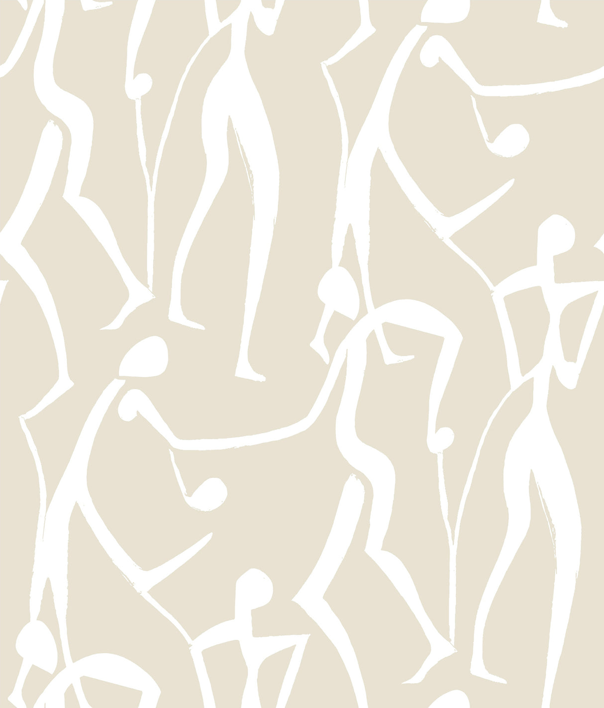 Joyful Dancers Nude wallpaper by York Wallcoverings ZM2834 – abstract dancing figures in beige and white