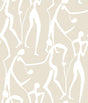 Joyful Dancers Nude wallpaper by York Wallcoverings ZM2834 – abstract dancing figures in beige and white