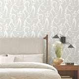 Joyful Dancers Lichen Grey by York Wallcoverings Non Woven Wallpaper – York Wallcoverings ZM2835
