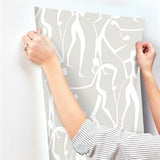 Joyful Dancers Lichen Grey by York Wallcoverings Non Woven Wallpaper – York Wallcoverings ZM2835