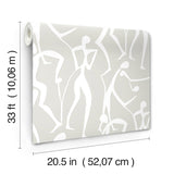 Joyful Dancers Lichen Grey by York Wallcoverings Non Woven Wallpaper – York Wallcoverings ZM2835
