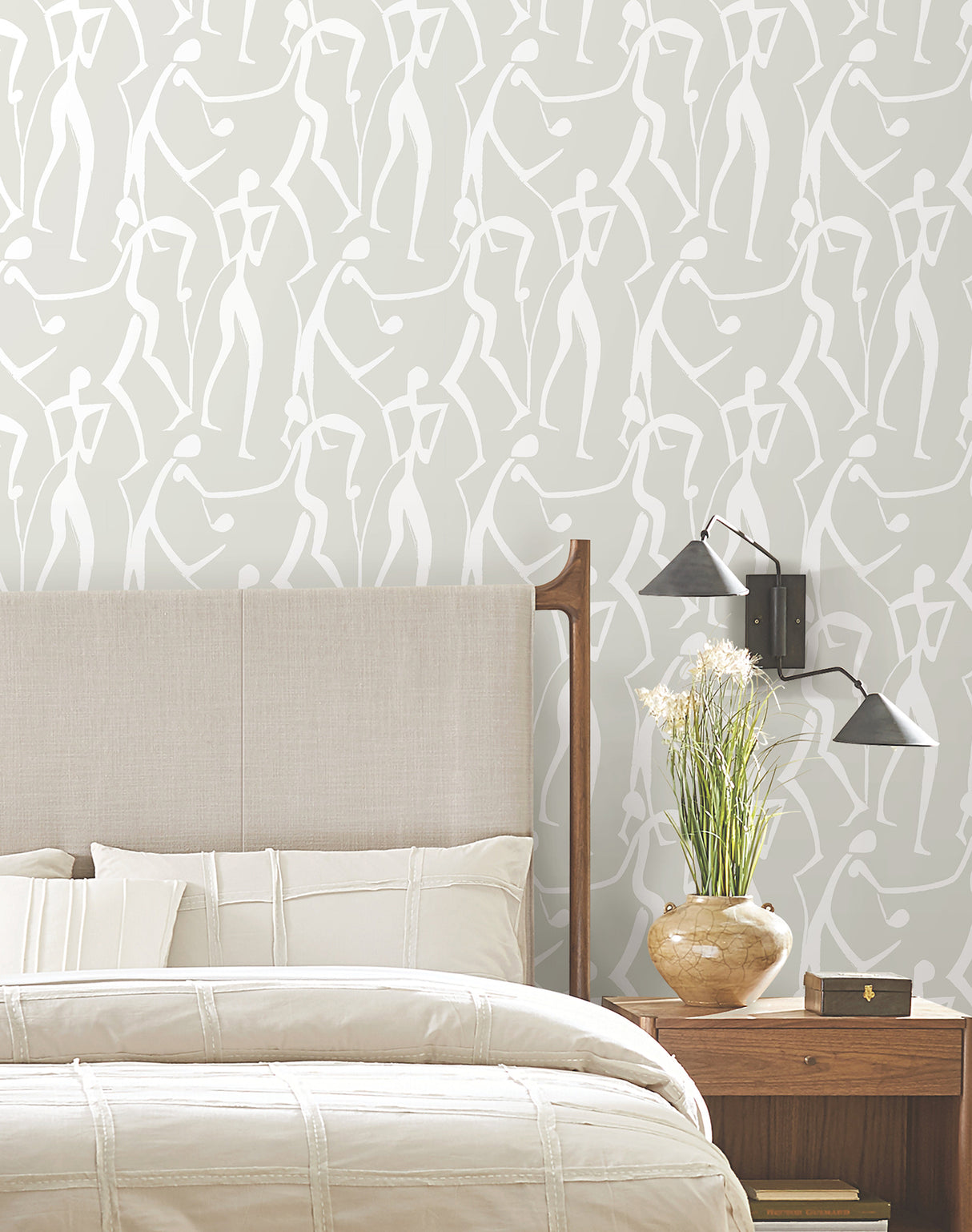 Joyful Dancers Lichen Grey by York Wallcoverings Non Woven Wallpaper – York Wallcoverings ZM2835