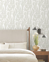 Joyful Dancers Lichen Grey by York Wallcoverings Non Woven Wallpaper – York Wallcoverings ZM2835