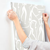 Joyful Dancers Lichen Grey by York Wallcoverings Non Woven Wallpaper – York Wallcoverings ZM2835
