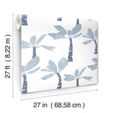 Painted Oasis Ultramarine by York Wallcoverings Tropical Wallpaper – York Wallcoverings ZM2837