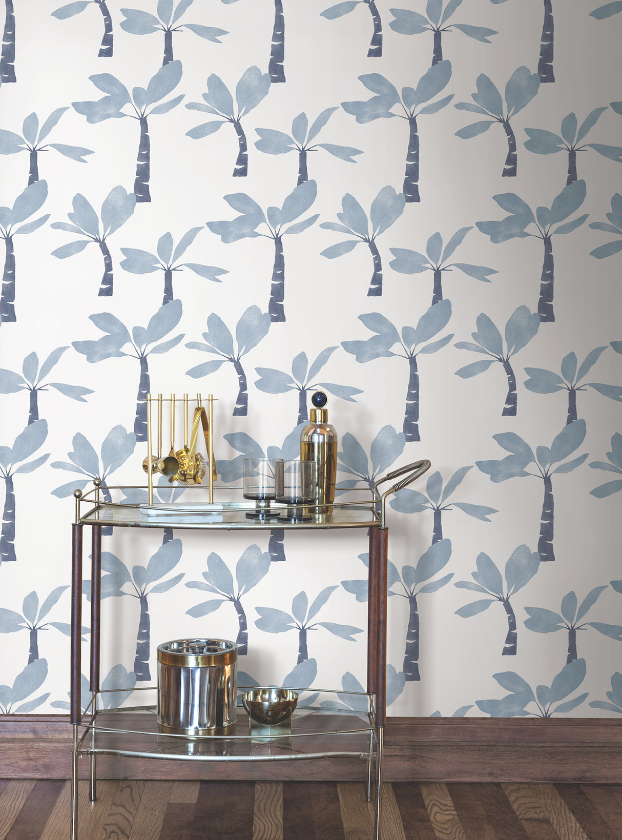 Painted Oasis Ultramarine by York Wallcoverings Tropical Wallpaper – York Wallcoverings ZM2837