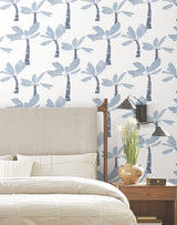 Painted Oasis Ultramarine by York Wallcoverings Tropical Wallpaper – York Wallcoverings ZM2837