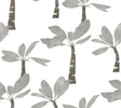 Painted Oasis Carbon & Graphite palm tree wallpaper sample – York ZM2838