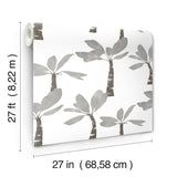 Painted Oasis Carbon & Graphite by York Wallcoverings Tropical Wallpaper – York Wallcoverings ZM2838