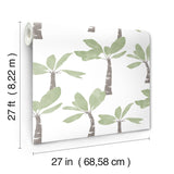 Painted Oasis Leaf Green by York Wallcoverings Tropical Wallpaper – York Wallcoverings ZM2839