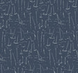 York Vermillion Coast Ultramarine wallpaper with white sailboat outlines on navy blue.